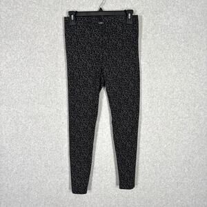 Loft Leggings‎ Womens XS Gray Black Animal Leopard Ponte Thick Ankle 7/8 Yoga